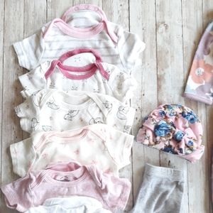 14 Piece 0-6 Month Baby Girl Bundle